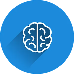 Brain Icon Blue Background PNG image