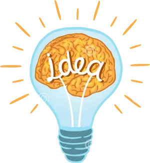Brainstorming Lightbulb Idea Concept PNG