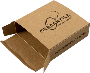 Branded Cardboard Shipping Box PNG image