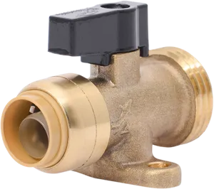 Brass Ball Valve Plumbing Component PNG image