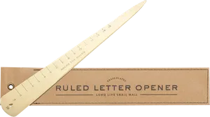 Brass Plated Ruler Letter Opener PNG image