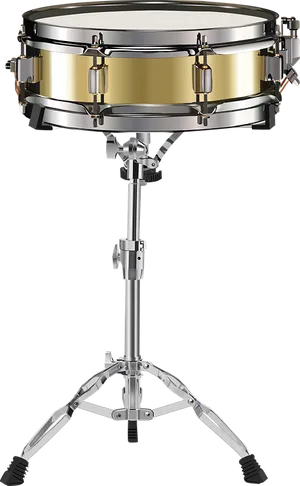 Brass Snare Drumon Stand PNG image