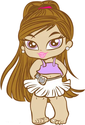 Bratz Doll Cheerleader Cartoon PNG image