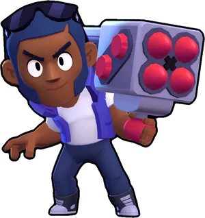 Brawl Stars Character With Blaster PNG image
