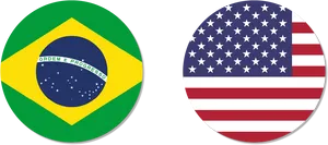 Braziland U S A Flagsin Circles PNG image