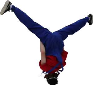 Breakdancer Inverted Freeze Pose PNG image