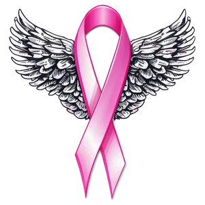 Breast Cancer Ribbon With Angel Wings Png 32 PNG image