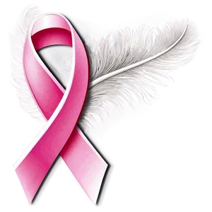 Breast Cancer Ribbon With Feathers Png 05252024 PNG image