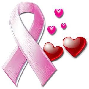 Breast Cancer Ribbon With Heart Png 05252024 PNG image