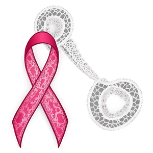 Breast Cancer Ribbon With Lace Png 78 PNG image