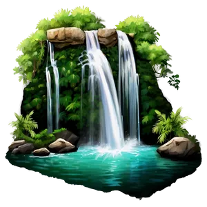 Breathtaking Natural Waterfall PNG Efn