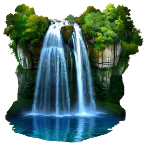 Breathtaking Natural Waterfall PNG Qsw15