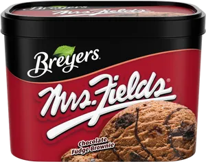 Breyers Mrs Fields Chocolate Fudge Brownie Ice Cream PNG