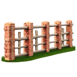 Brick Boundary Fence PNG Vfm23