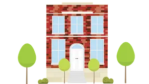 Brick House Vector Illustration PNG image