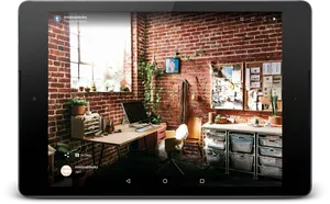 Brick Wall Studio Apartment Workspace PNG