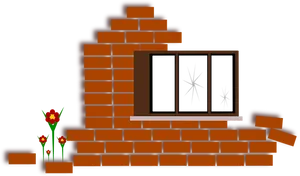 Brick Wall Window Flowers