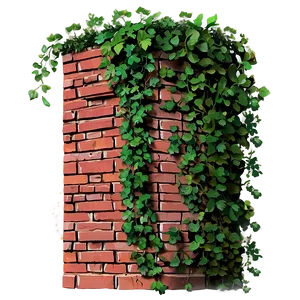 Brick Wall With Vines PNG 9