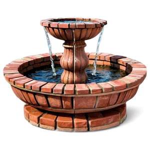 Brick Water Fountain PNG 05062024
