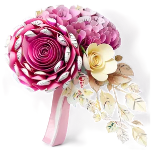 Bridal Paper Flower Bouquet PNG Cmx30 PNG