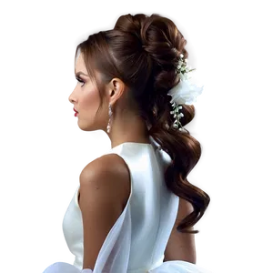 Bridal Ponytail Elegance PNG Hiq