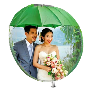 Bride And Groom Under Umbrella PNG 06262024