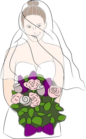 Bridewith Bouquet Clipart PNG image