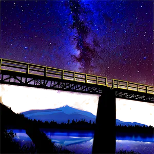 Bridge Under Starry Night Png Jpx PNG image