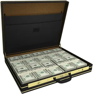 Briefcase Fullof Hundred Dollar Bills PNG image