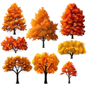 Bright Autumnal Trees PNG 42
