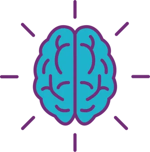 Bright Blue Brain Illustration PNG image