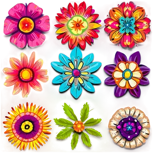 Bright Boho Flowers PNG Oxg19 PNG