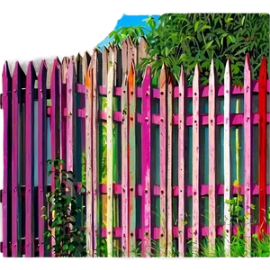Bright Colored Fence PNG 05242024 PNG