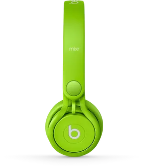 Bright Green Beats Mixr Headphones PNG image