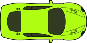 Bright Green Car Top View PNG image