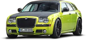 Bright Green Chrysler300 C Sedan PNG image