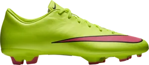 Bright Green Nike Soccer Cleats PNG image