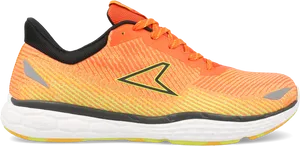 Bright Orange Running Shoe Side View PNG