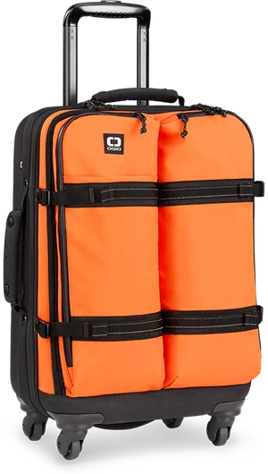 Bright Orange Softside Luggage Bag PNG image