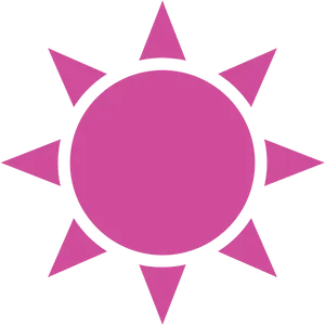 Bright Pink Cartoon Sun Graphic PNG image