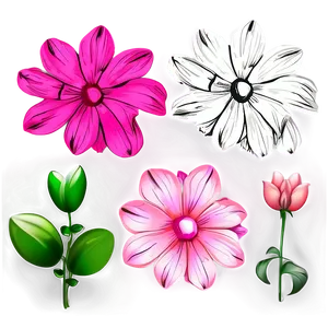 Bright Pink Flower Art Png Hqu PNG image