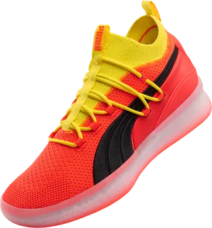 Bright Red Puma Sneaker PNG image