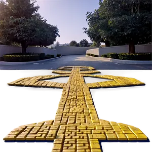 Bright Yellow Brick Pathway Png Xgs20 PNG image