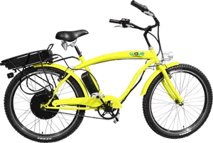 Bright Yellow Electric Bike PNG image