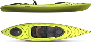 Bright Yellow Kayak Topand Side View PNG image