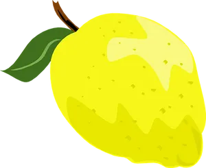 Bright Yellow Lemon Illustration PNG image
