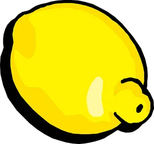 Bright Yellow Lemon Illustration PNG image