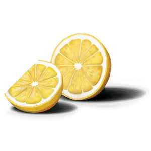 Bright Yellow Lemon Slice PNG Fan