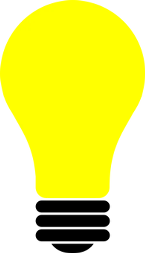 Bright Yellow Lightbulb Graphic PNG image