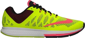 Bright Yellow Nike Running Shoe PNG image